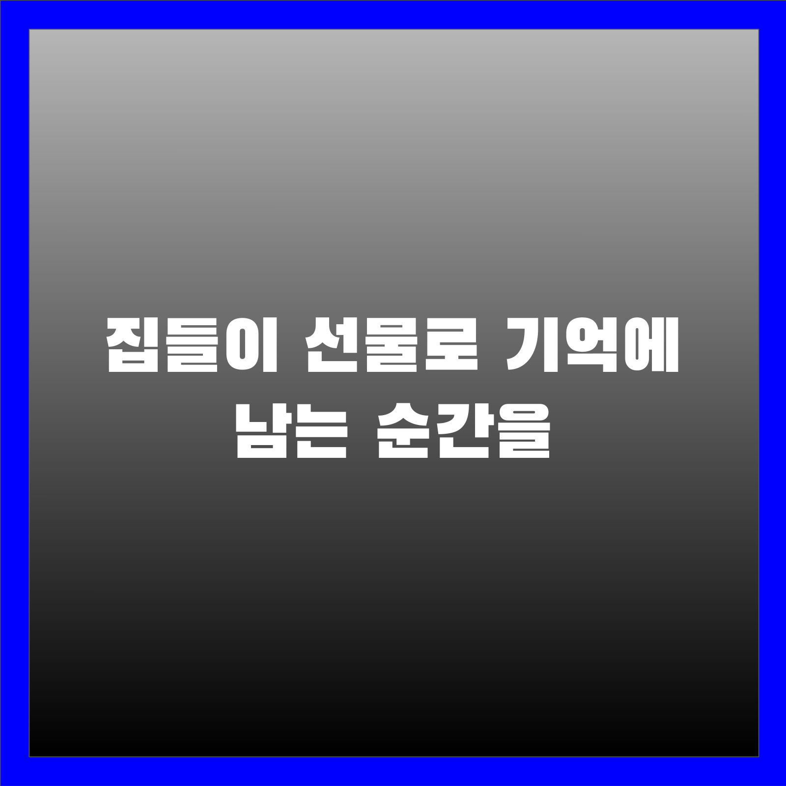 집들이 선물로 기억에 남는 순간을